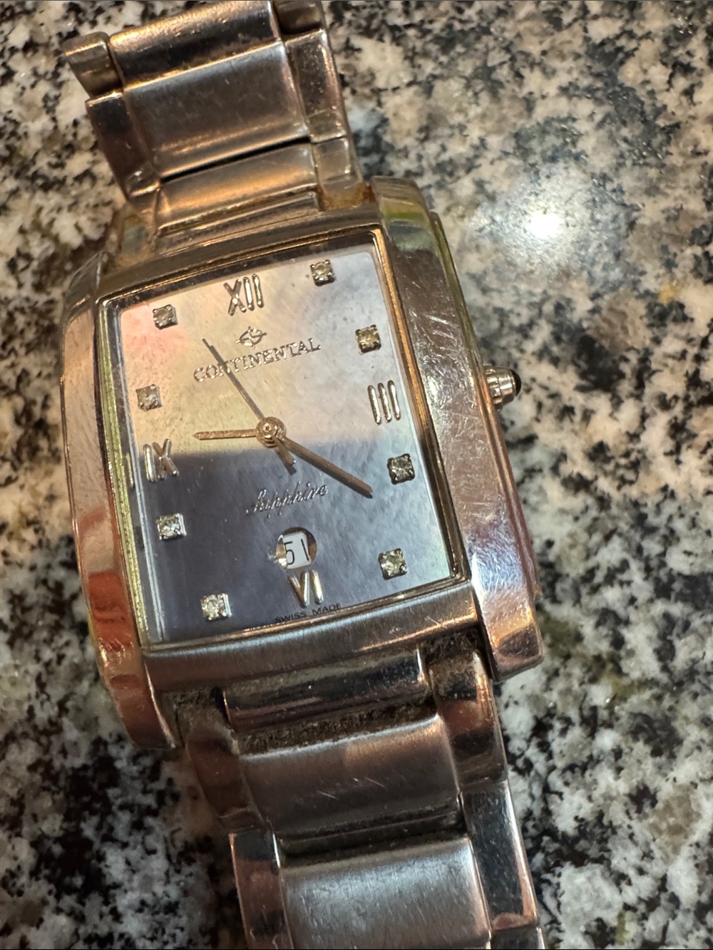 Men's Silver Stainless Steel Dress Watch - Silver Dial